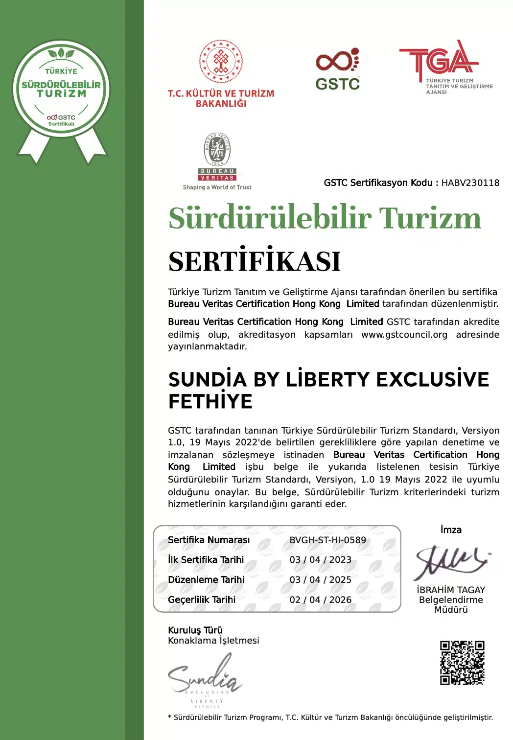 Sürdürülebilir Turizm Sertifikası 3.Aşama